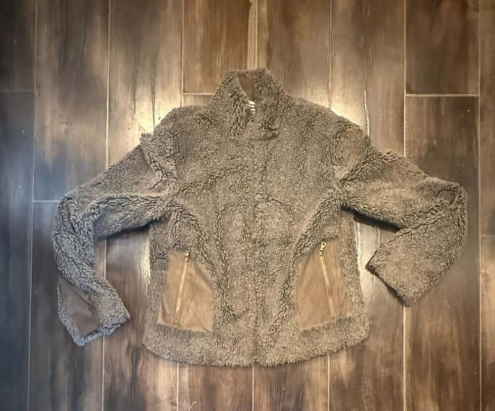 E3 by Etcetera Brown Teddy Sherpa Fleece Full-Zip Jacket, Size 6
